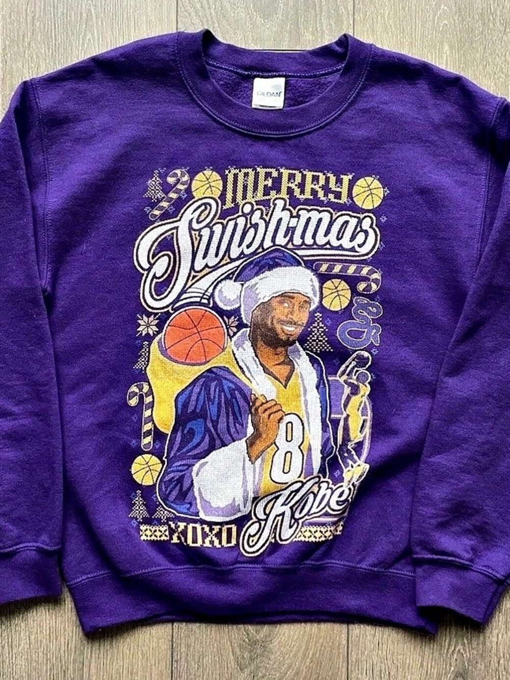Vintage Kobe Bryant “Merry Swish-mas” Holiday Sweatshirt Size S